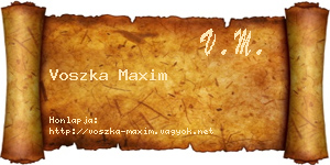 Voszka Maxim névjegykártya